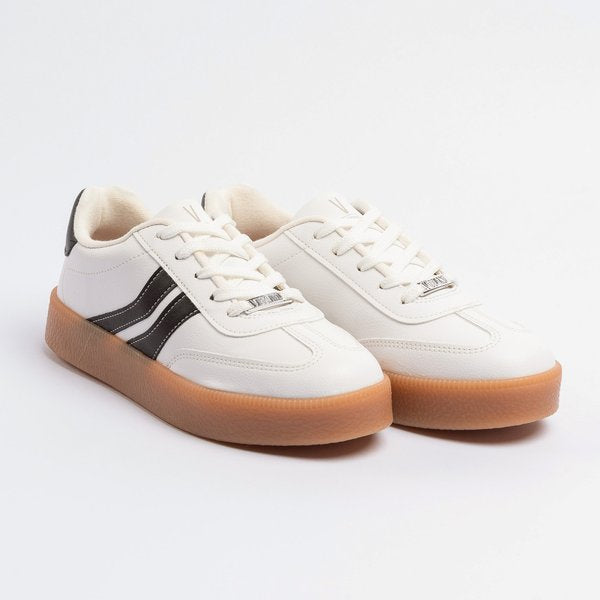 Tênis Vizzano Casual Plataforma Branco Preto Creme - Imagem 5