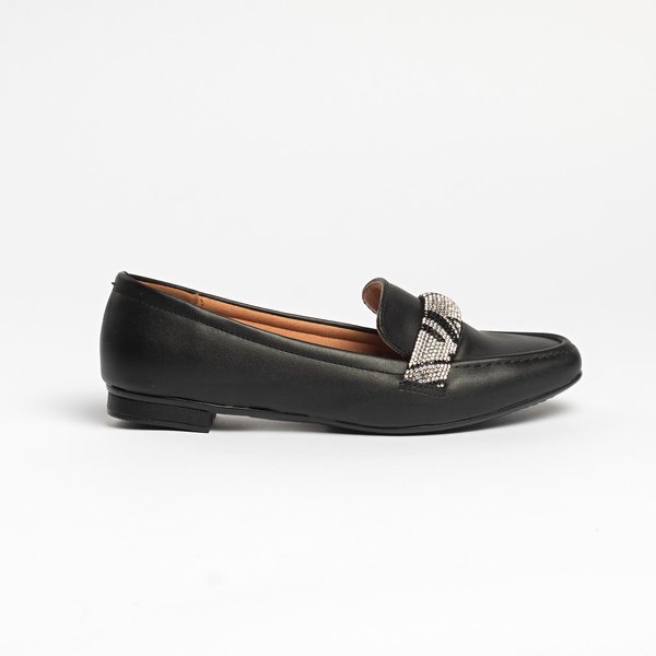 Sapato Social Mocassim Oxford Vizzano Preto Brilhantes - Imagem 2