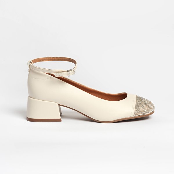 Scarpin Boneca Vizzano 1426103 Salto Bloco Branco off Brilhantes - Imagem 2