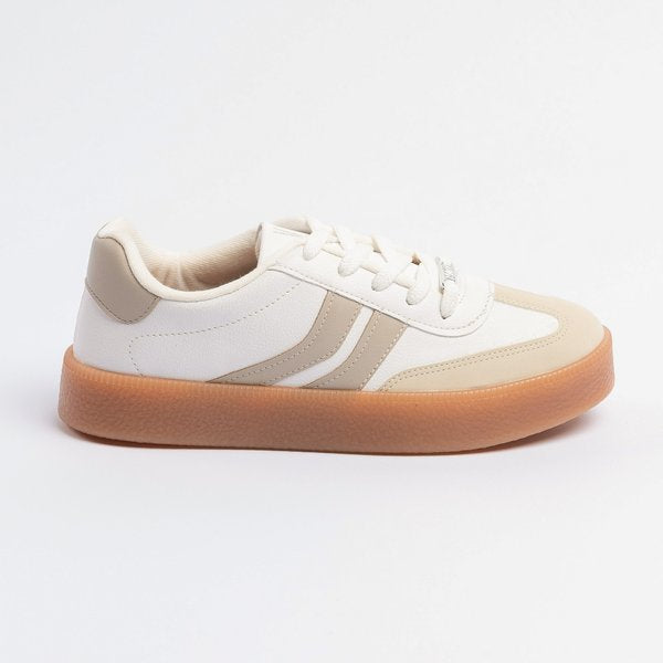 Tênis Vizzano Casual Plataforma Branco off Cinza Creme - Imagem 2