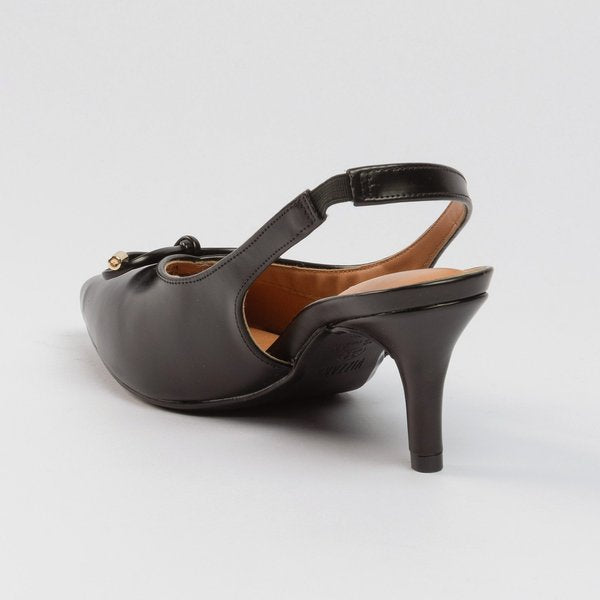 Slingback Vizzano Salto Fino Médio Preto Opaco - Imagem 4