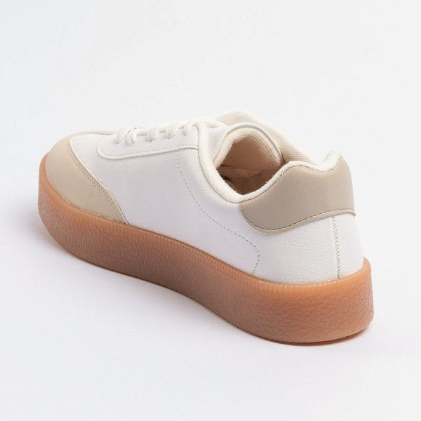 Tênis Vizzano Casual Plataforma Branco off Cinza Creme - Imagem 4