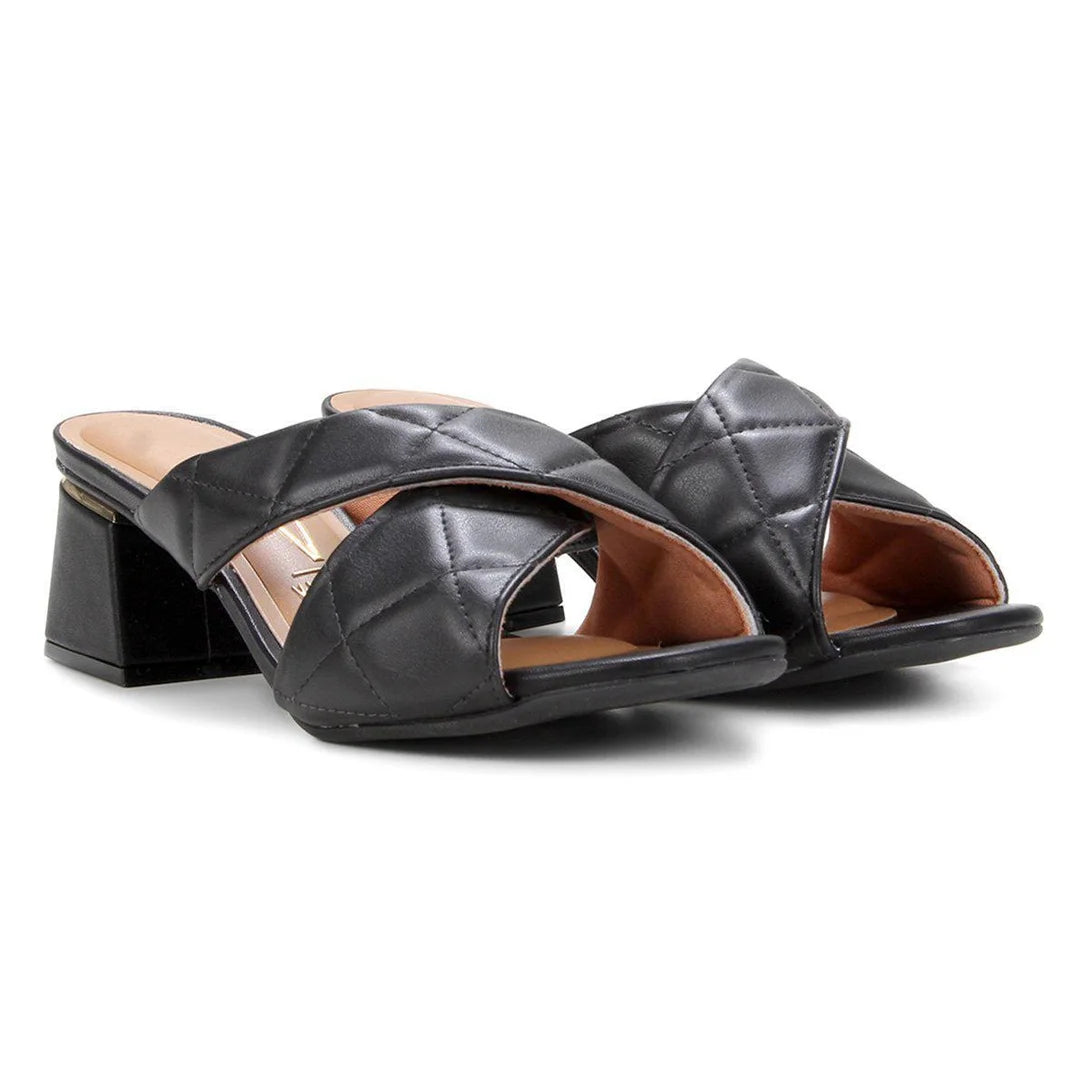 Tamanco Vizzano Salto Bloco Matelassê Feminino – Preto - Imagem 2