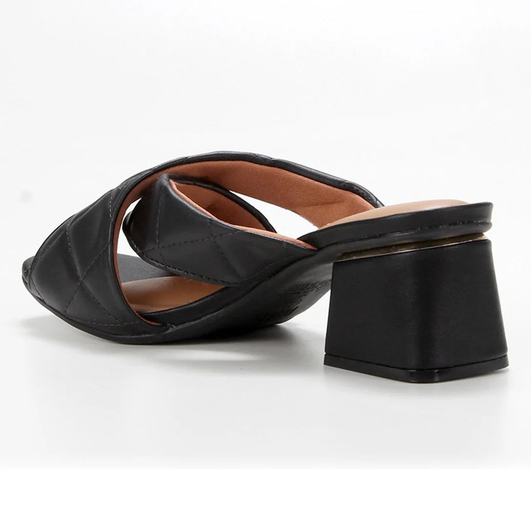 Tamanco Vizzano Salto Bloco Matelassê Feminino – Preto - Imagem 3