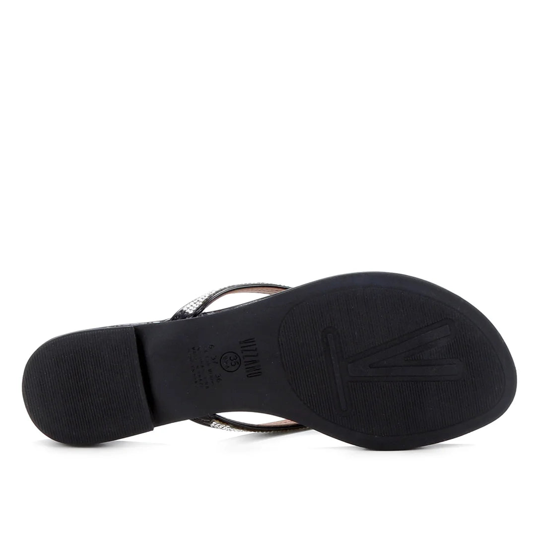 Rasteira Vizzano Strass – Preto - Imagem 5