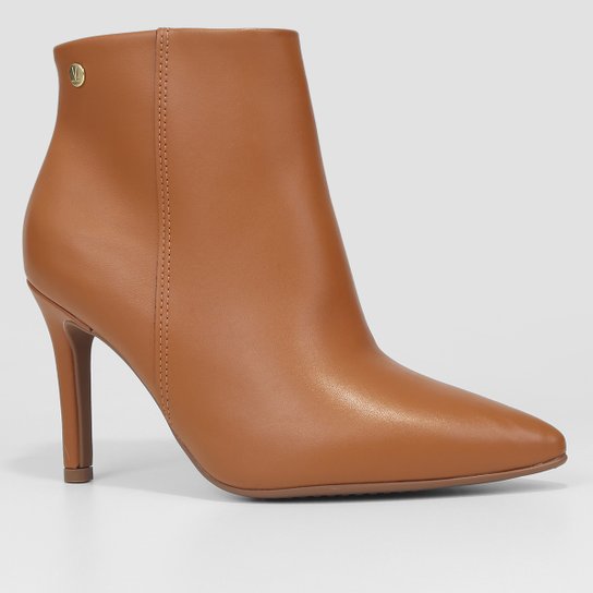 Bota Cano Curto Vizzano Bico Fino Lisa Feminina – Caramelo - Imagem 2