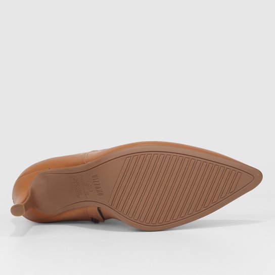 Bota Cano Curto Vizzano Bico Fino Lisa Feminina – Caramelo - Imagem 5