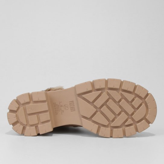 Bota Coturno Vizzano Tratorada Pelo Feminina – Bege - Imagem 5