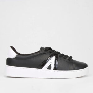 Tênis Vizzano Casual Cano Baixo Feminino – Preto+Branco