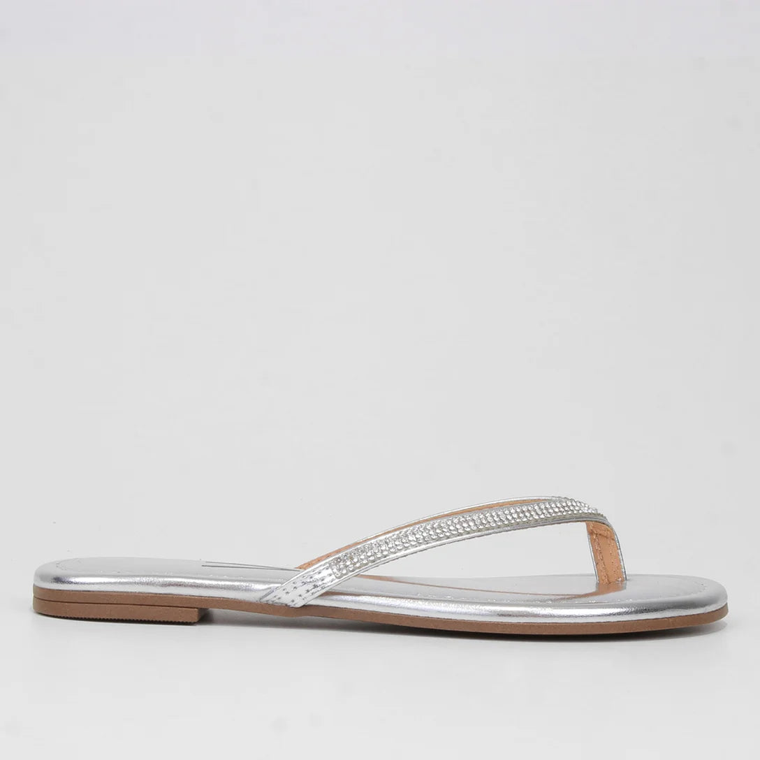 Rasteira Vizzano Básica Hotfix Metalizada – Prata