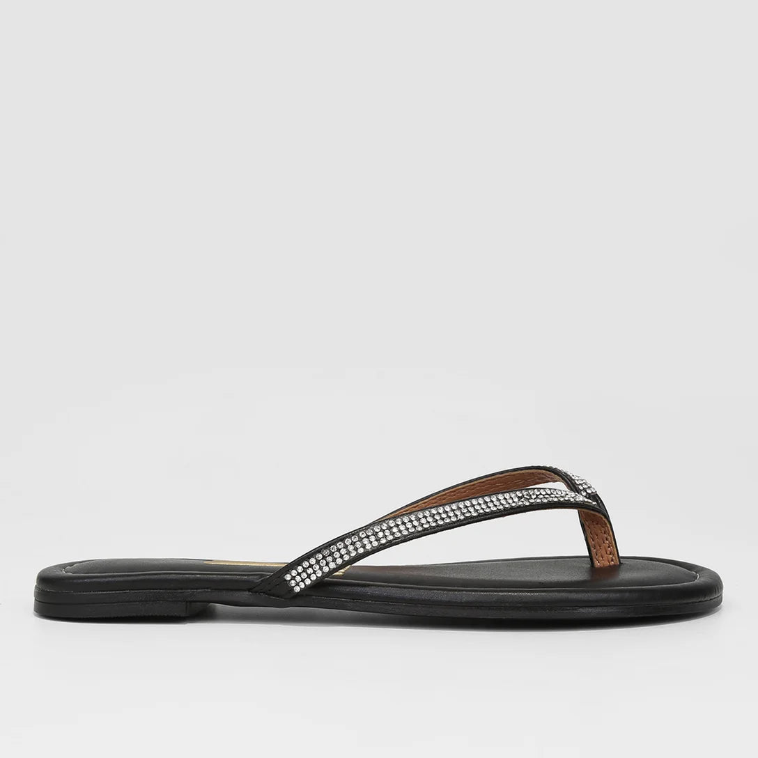 Rasteira Vizzano Brilho Feminina – Preto