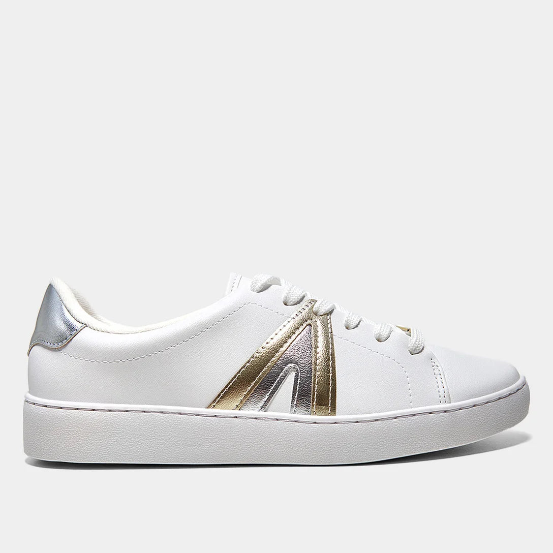 Tênis Vizzano Casual Feminino – Branco + prata