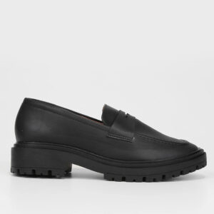 Loafer Vizzano Salto Baixo Tratorado Feminino – Preto