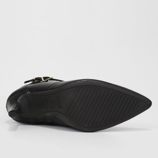 Bota Cano Curto Vizzano Bico Fino Fivelas Feminina – Preto - Imagem 5