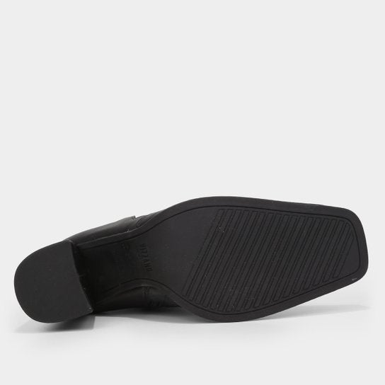 Bota Cano Curto Vizzano Bico Quadrado Salto Bloco – Preto - Imagem 5