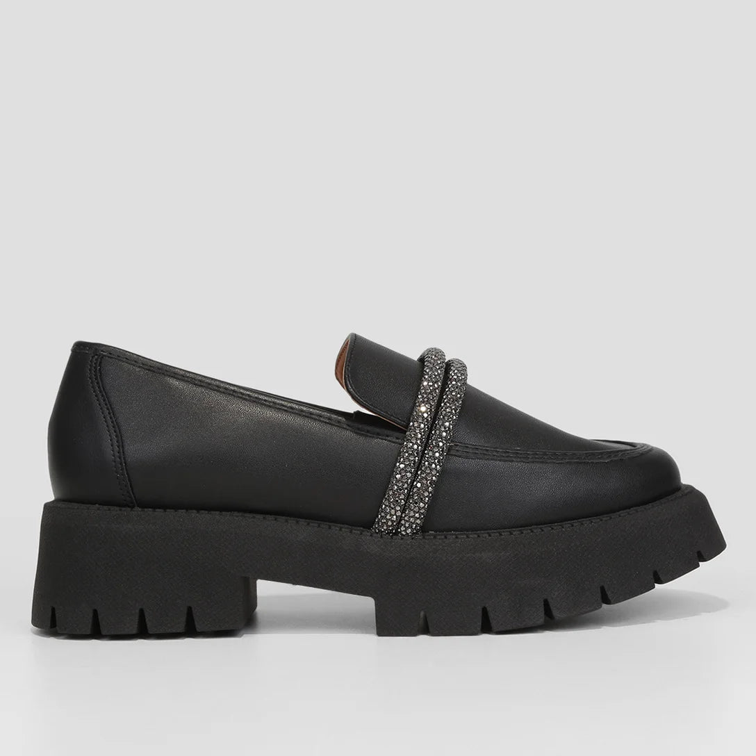 Mocassim Vizzano Brilho Tratorado Feminino – Branco + prata