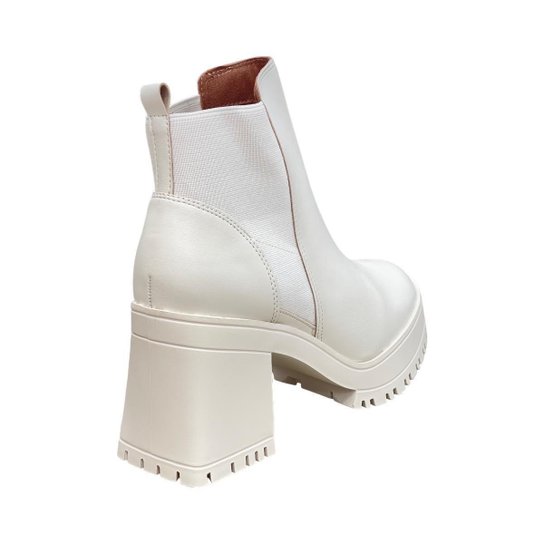 Bota Feminina Vizzano Salto Grosso Meia Pata Plataforma Leve – Off White - Imagem 3