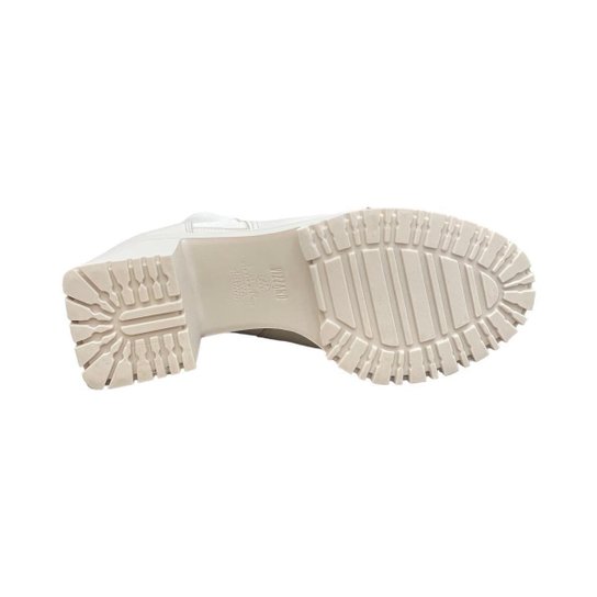 Bota Feminina Vizzano Salto Grosso Meia Pata Plataforma Leve – Off White - Imagem 5