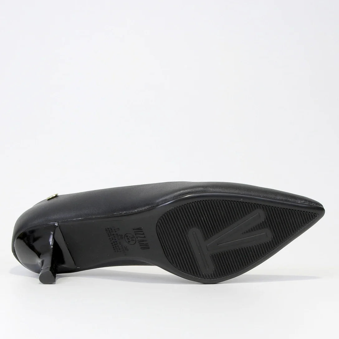 Scarpin Vizzano Salto Baixo Básico Bico Fino Feminino – Preto - Imagem 5