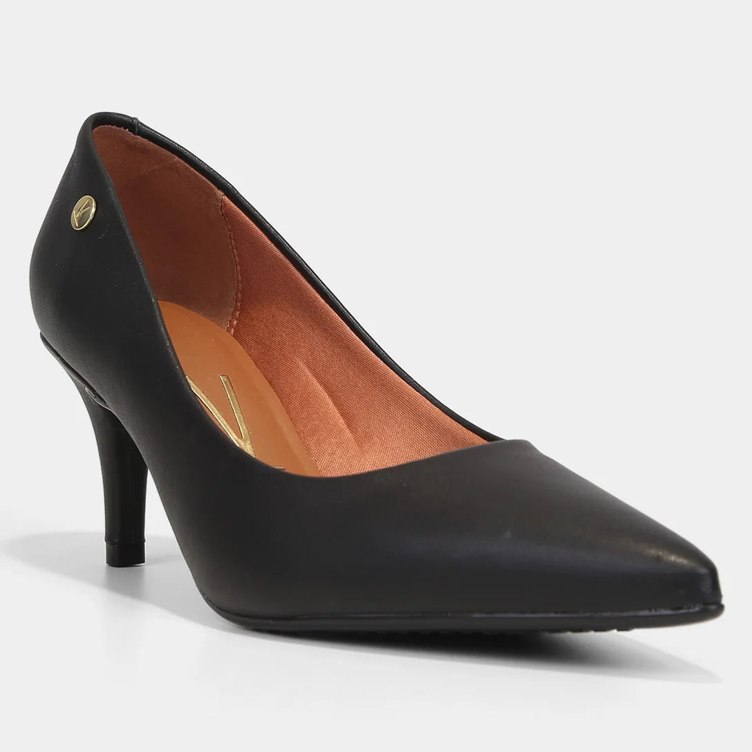 Scarpin Vizzano Salto Médio Bico Fino – Preto - Imagem 2