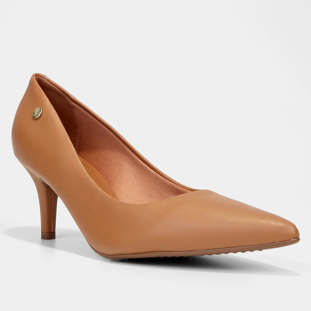 Scarpin Vizzano Salto Médio Bico Fino – Caramelo - Imagem 2
