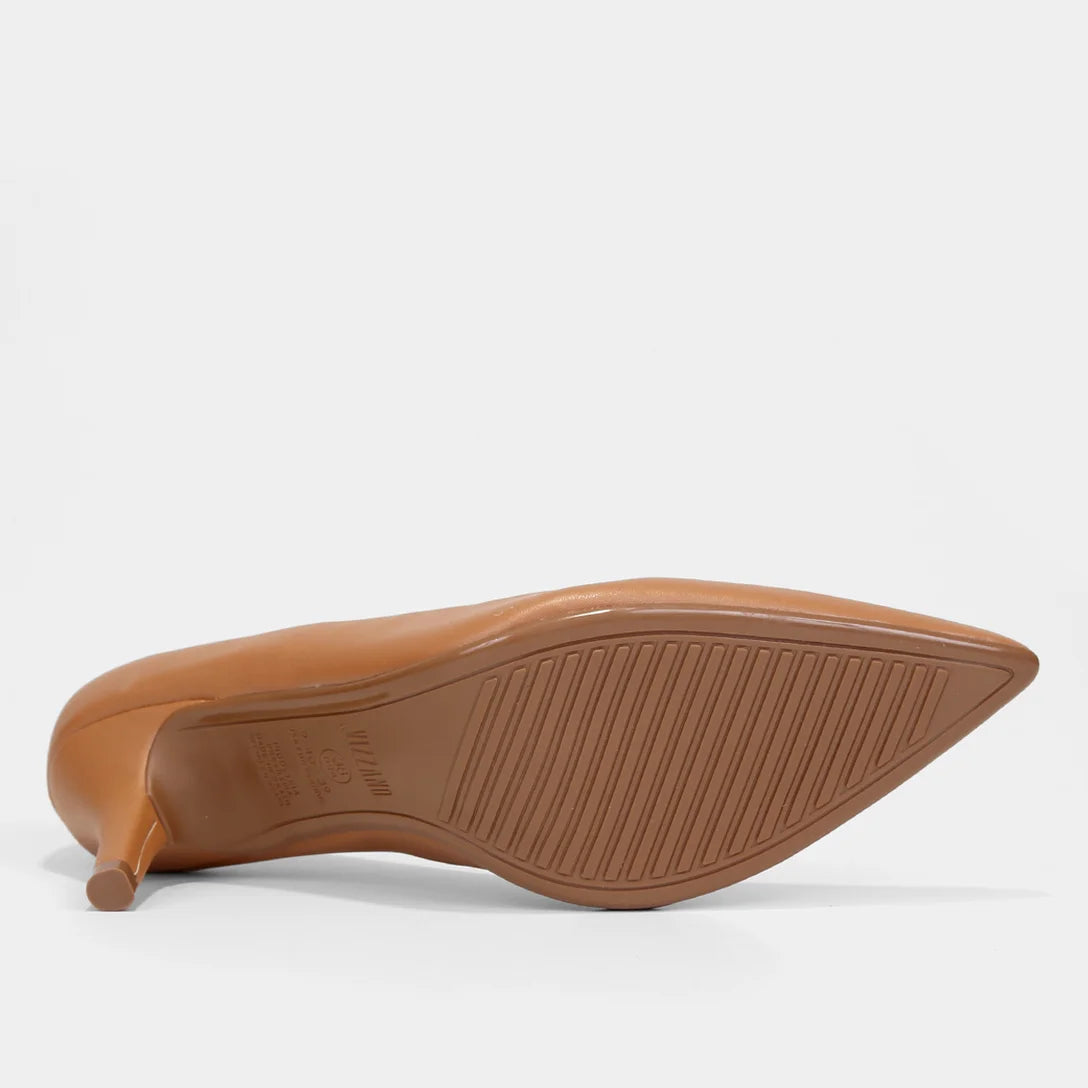 Scarpin Vizzano Salto Médio Bico Fino – Caramelo - Imagem 5