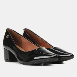 Scarpin Vizzano Salto Grosso Bico Fino – Preto