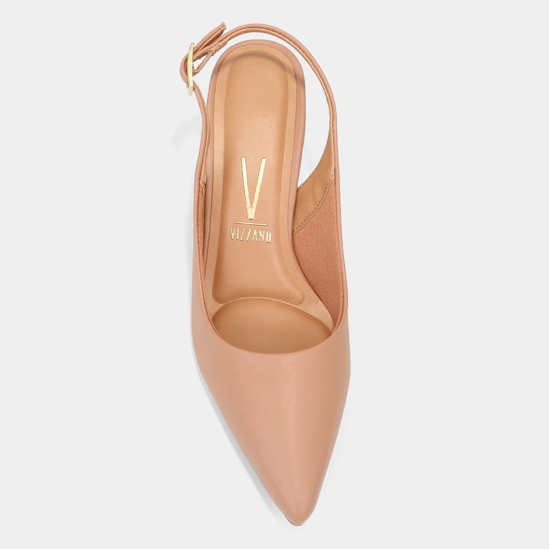 Scarpin Vizzano Slingback Salto Fino Médio – Bege - Imagem 4