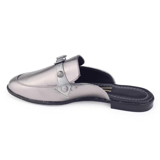 Mule Fem Vizzano 1376.112 metalizado premium grafite fivela – Grafite - Imagem 2