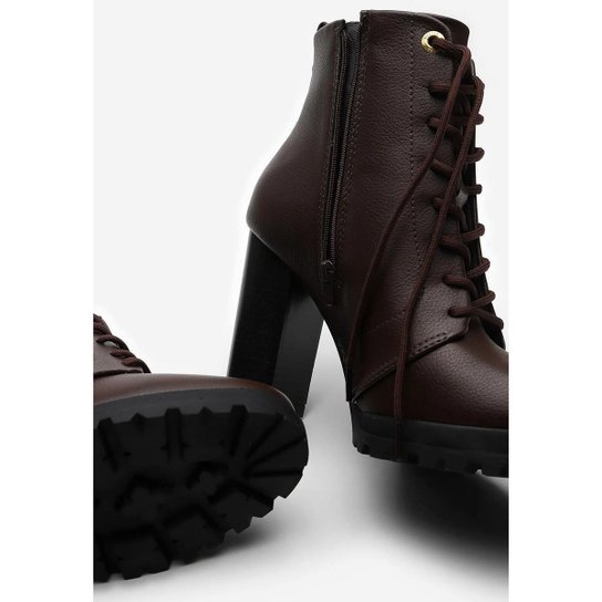 Bota Coturno Vizzano Cadarço Tratorada – Café - Imagem 4