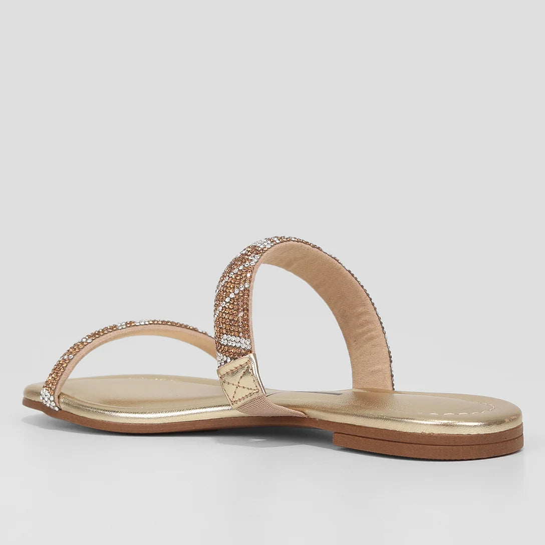 Rasteira Vizzano Metalizada Strass – Dourado - Imagem 3