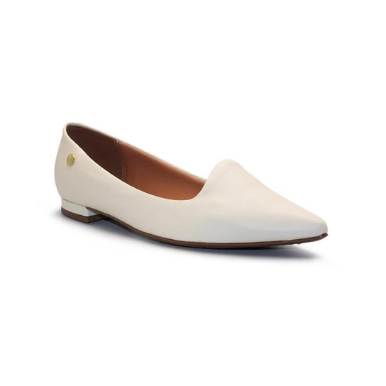 Sapatilha Vizzano Salto Baixo Bico Fino Pelica – Off White - Imagem 2