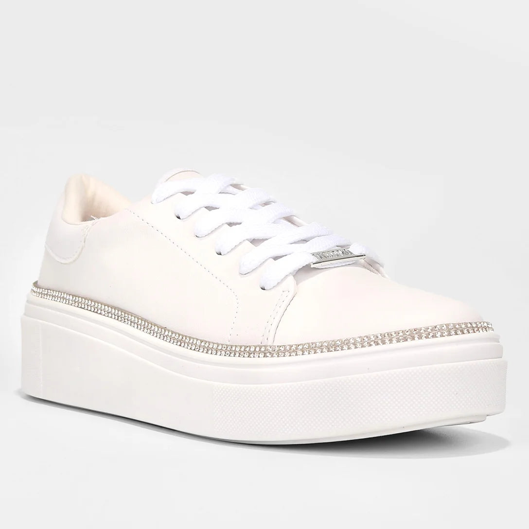 Tênis Vizzano Strass Feminino – Branco + prata - Imagem 2
