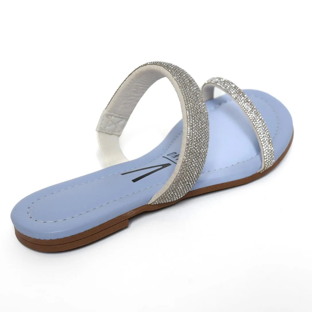 Rasteira Vizzano Strass Tira Pronta Feminina – Azul Claro - Imagem 3