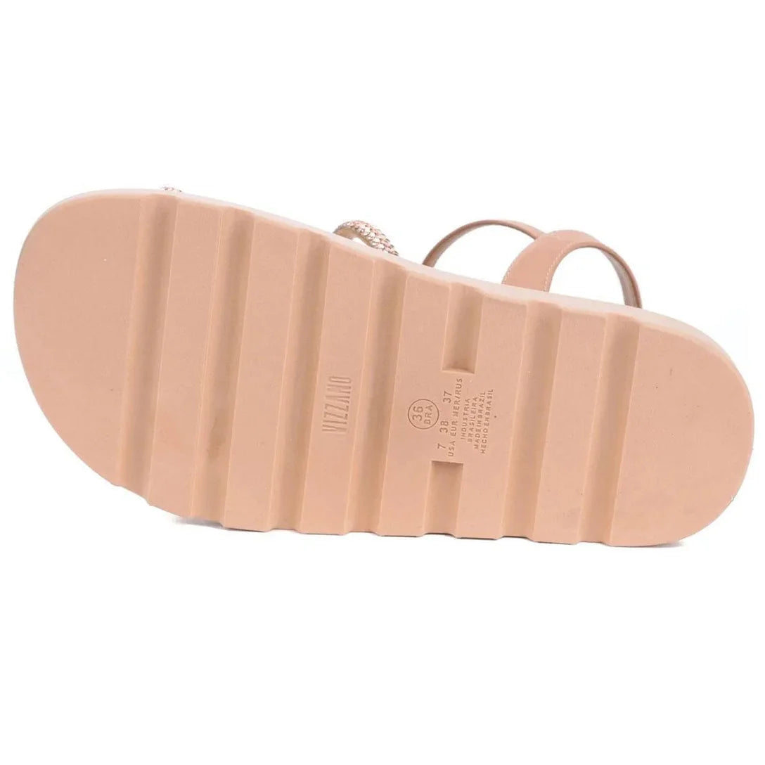 Rasteira Vizzano Flatform Tiras Strass Feminina – Nude - Imagem 3