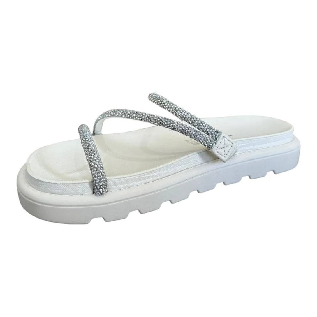 Rasteira Vizzano Papete 3 Tiras Strass Feminino – Ouro Rosa - Imagem 2