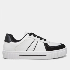 Tênis Vizzano Pelica Camurção Feminino – Branco + Preto