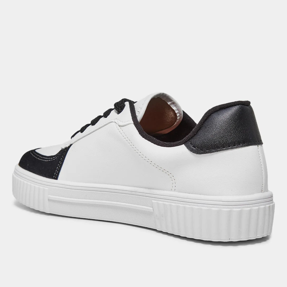 Tênis Vizzano Pelica Camurção Feminino – Branco + Preto - Imagem 3