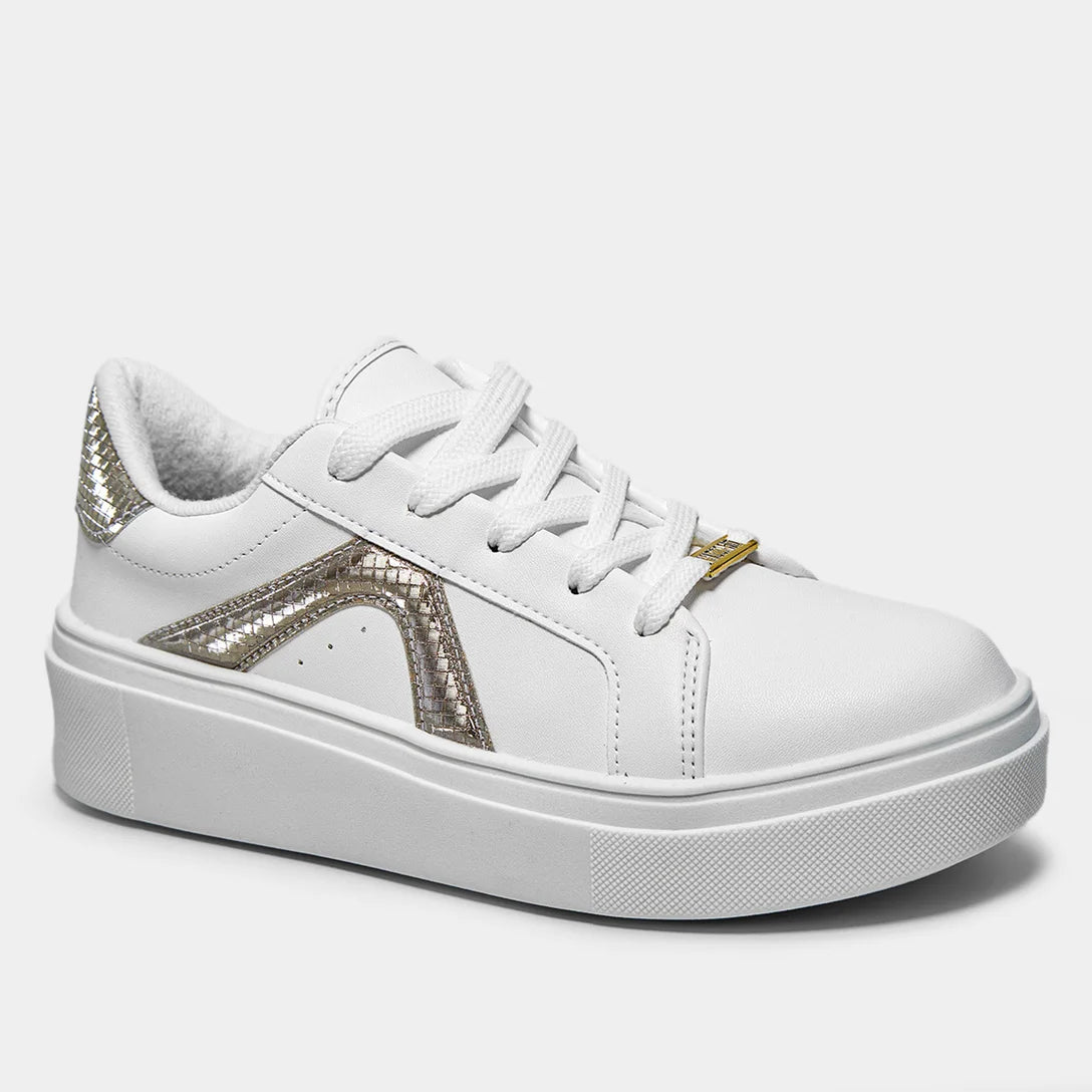 Tênis Vizzano Casual Feminino – Branco+dourado - Imagem 2