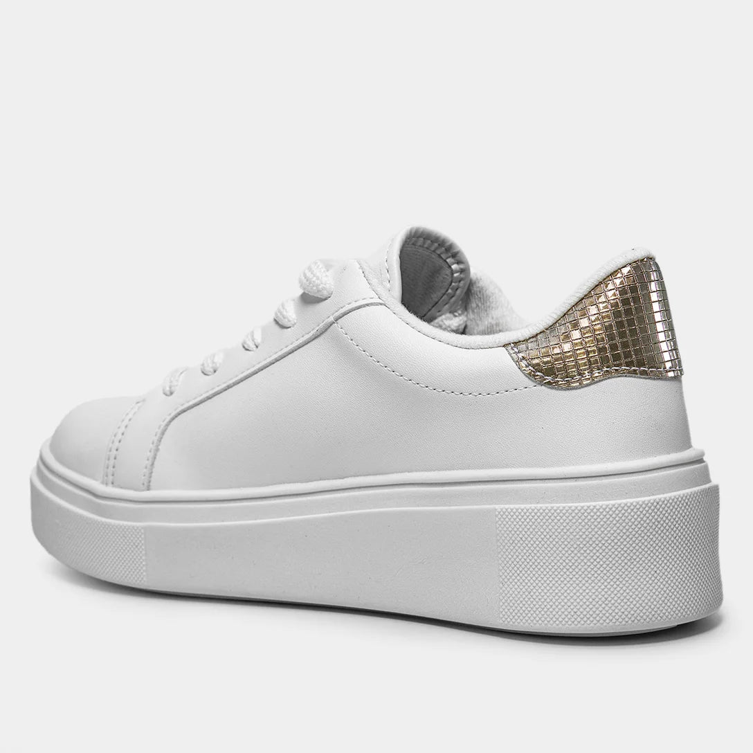 Tênis Vizzano Casual Feminino – Branco+dourado - Imagem 3