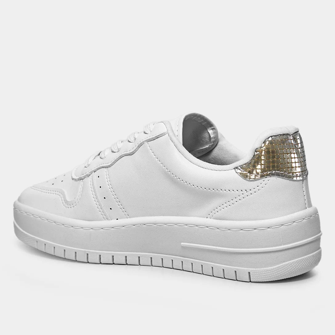 Tênis Vizzano Básico Perfuros Feminino – Branco + prata - Imagem 4
