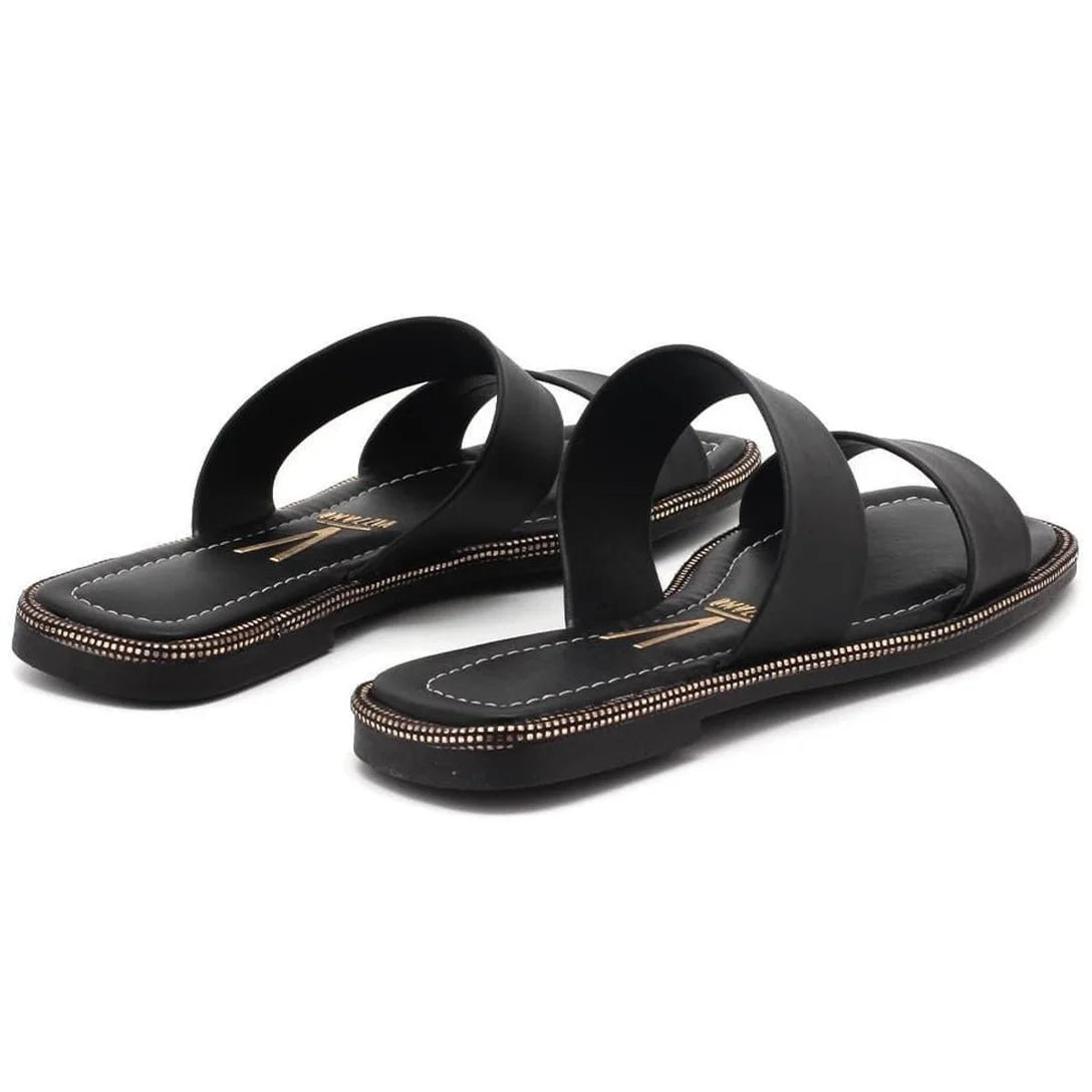 Rasteira Vizzano Pelica Brilho Strass Feminino – Preto - Imagem 4