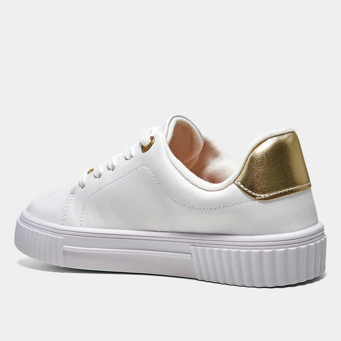 Tênis Vizzano Detalhe Dourado Feminino – Branco + dourado - Imagem 5