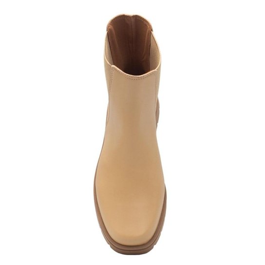 Bota Vizzano Feminina Chelsea Tratorada Napa 3101.100 – Marrom Claro - Imagem 4