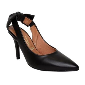 Sapato Scarpin Feminino Vizzano Salto Alto Fino Festa Aberto – Preto