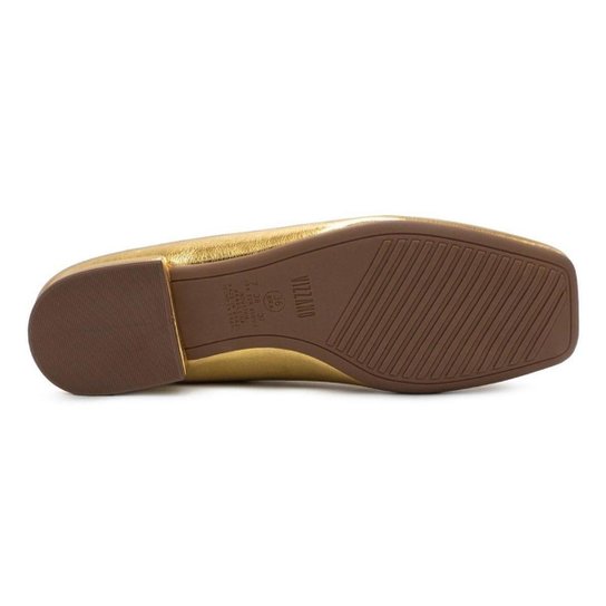 Sapatilha Vizzano Boneca Met Ref Salto Baixo Bico Quadrado – Dourado - Imagem 5