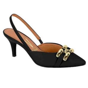 Mule Com Fivela Salto FinoVizzano – Preto