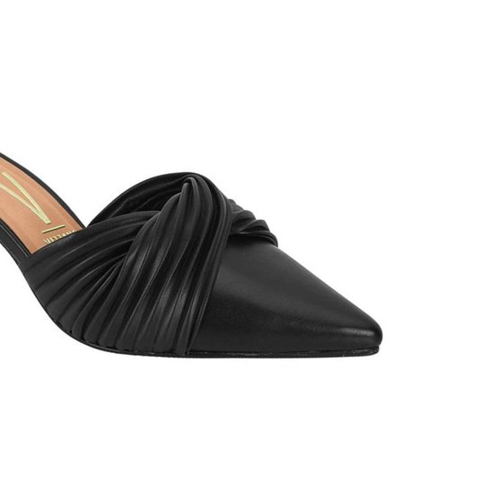 Mule Vizzano Salto Baixo Drapeado – Preto - Imagem 2