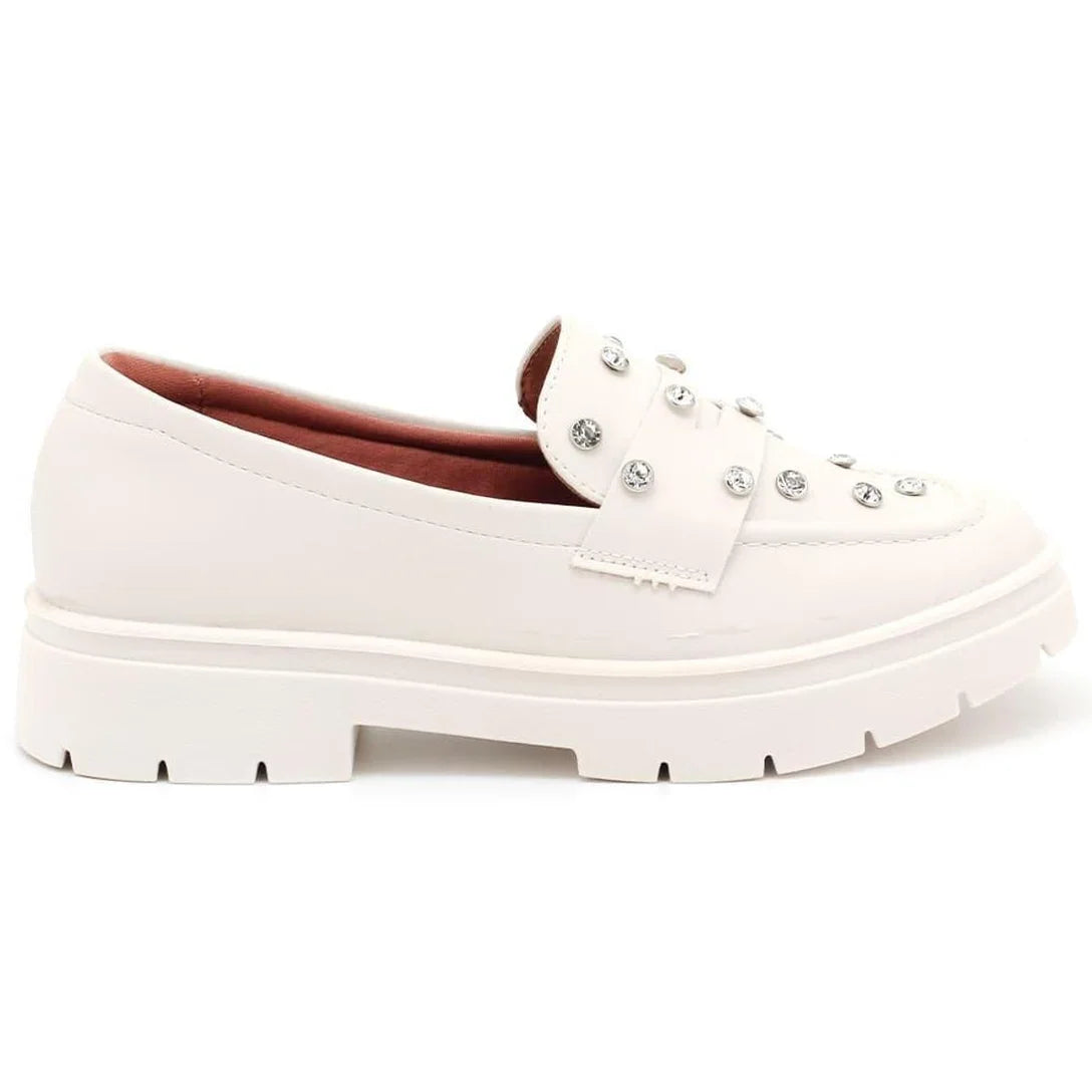 Mocassim Vizzano Pelica Tratorado Brilho Feminina 1422105 – Off White