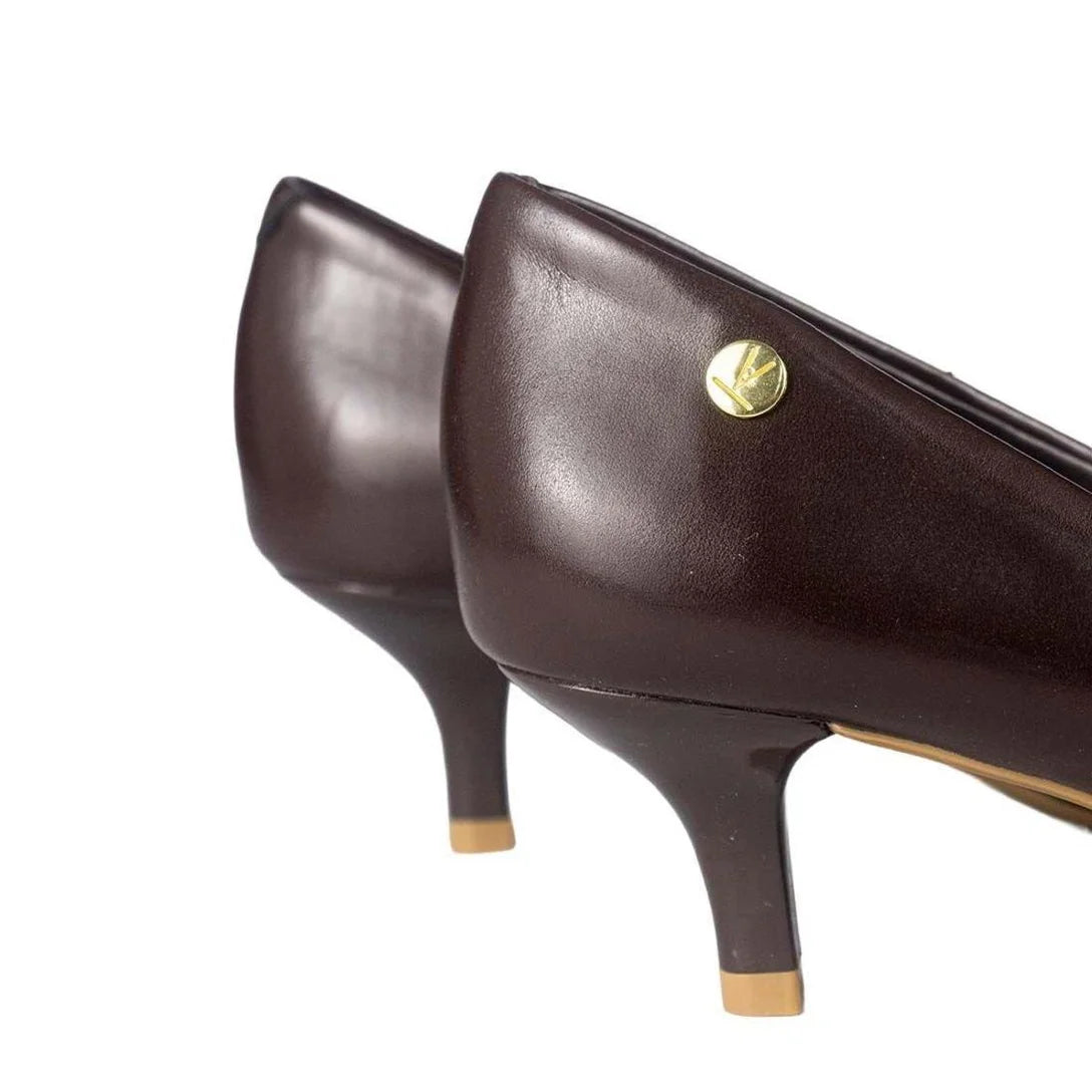 Sapato Scarpin Vizzano Clássico Salto Baixo – Marrom - Imagem 4